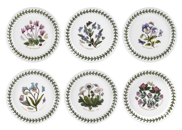 portmeirion Botanic Garden Set of 6 Bread Plates