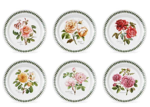 portmeirion Botanic Roses Set of 6 Plates 20cm