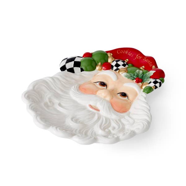 Portmeirion Christmas Tree Black & White Santa Plate