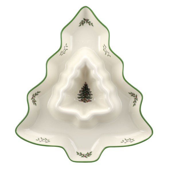portmeirion Christmas Tree Chip & Dip Bowl
