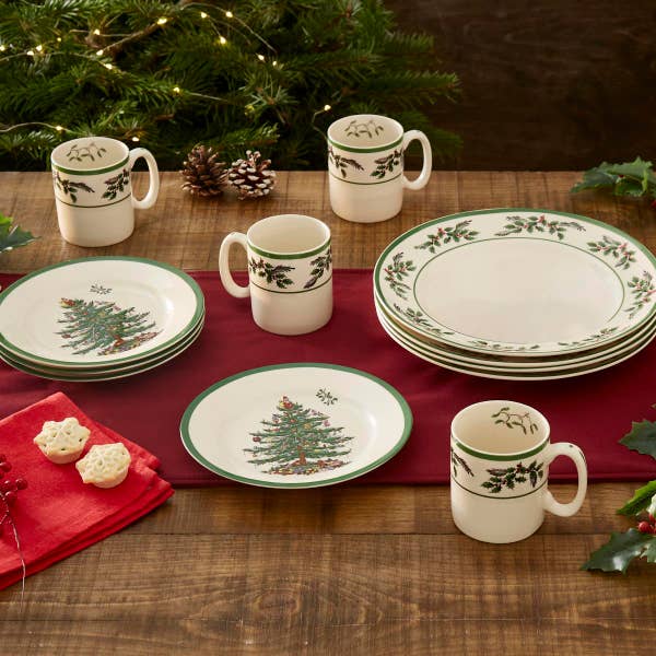 Portmeirion Christmas Tree Holly Set Of 4 Mugs