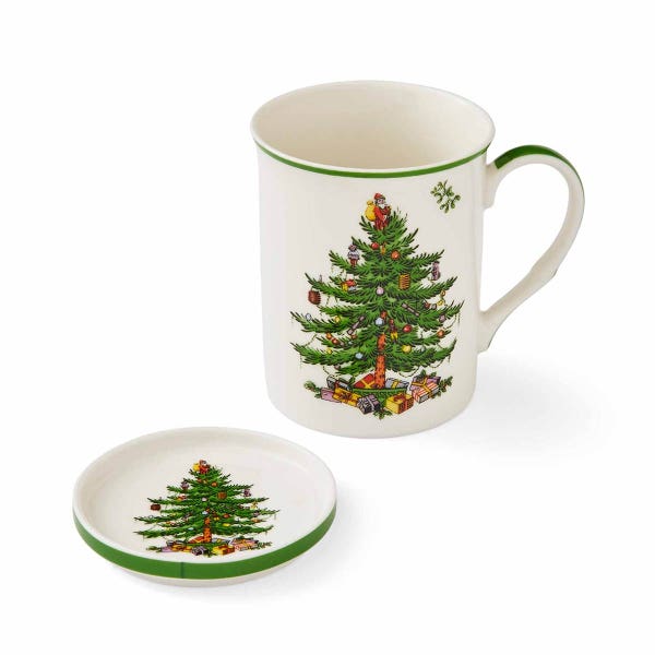 portmeirion Christmas Tree Mug & Coaster Set