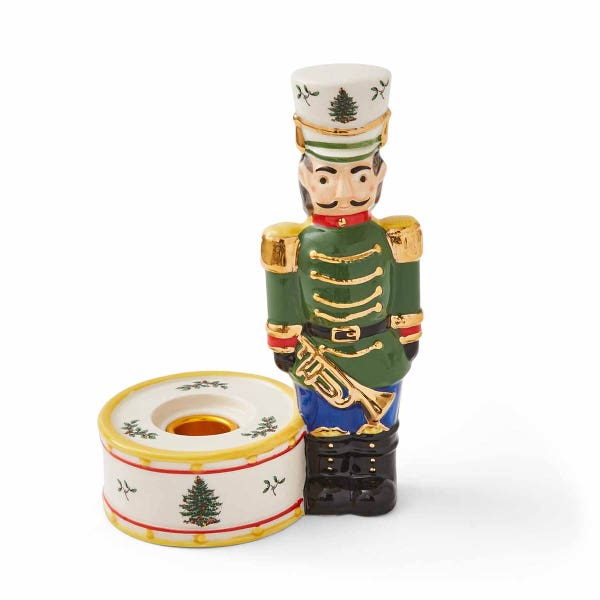 Portmeirion Christmas Tree Nutcracker Candle Green