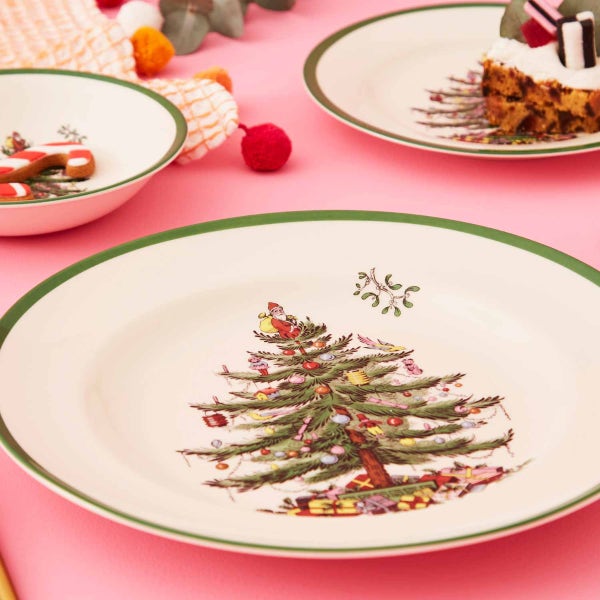 Portmeirion Christmas Tree Set Of 4 Dinner Plates
