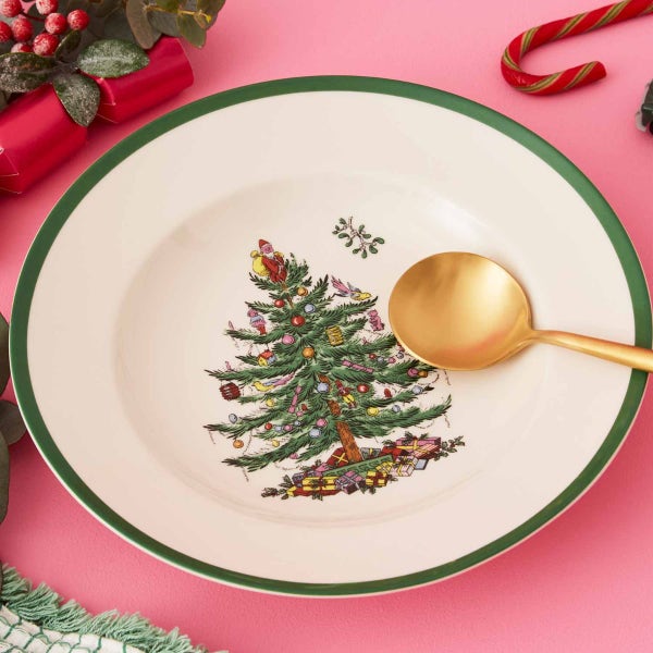 Portmeirion Christmas Tree Set Of 4 Soup Plates