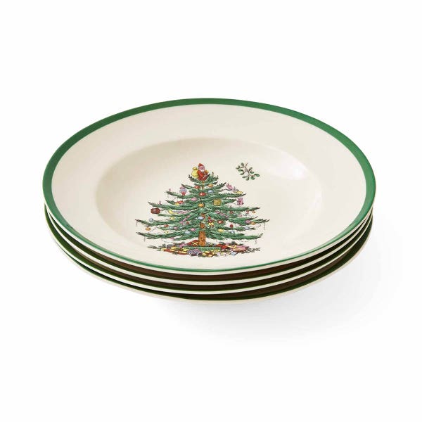 portmeirion Christmas Tree Set of 4 Soup Plates