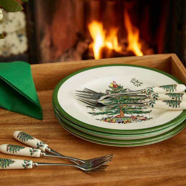 Portmeirion Christmas Tree Set Of 6 Pastry Forks