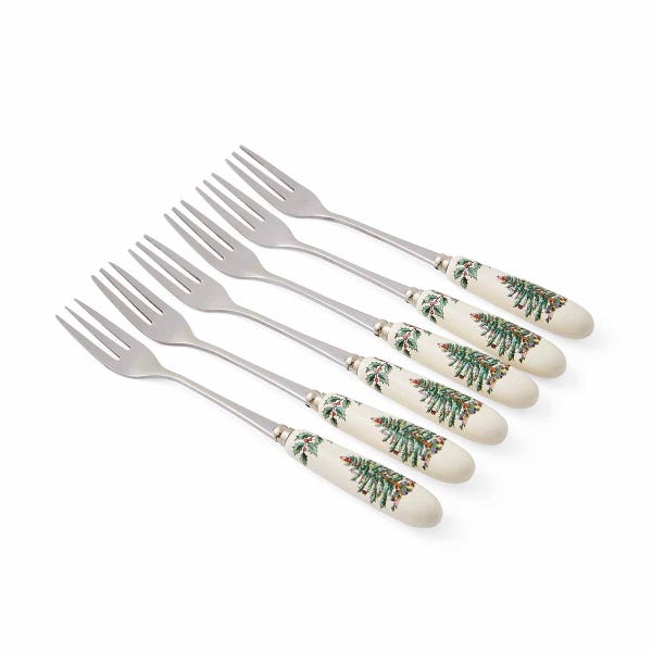 portmeirion Christmas Tree Set of 6 Pastry Forks