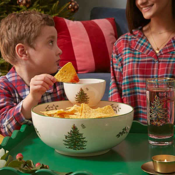 Portmeirion Christmas Tree Tiered Chip N Dip Bowl