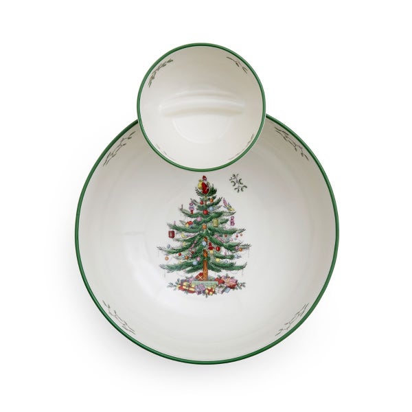 Portmeirion Christmas Tree Tiered Chip N Dip Bowl