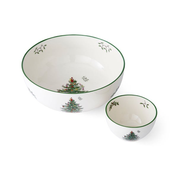Portmeirion Christmas Tree Tiered Chip N Dip Bowl