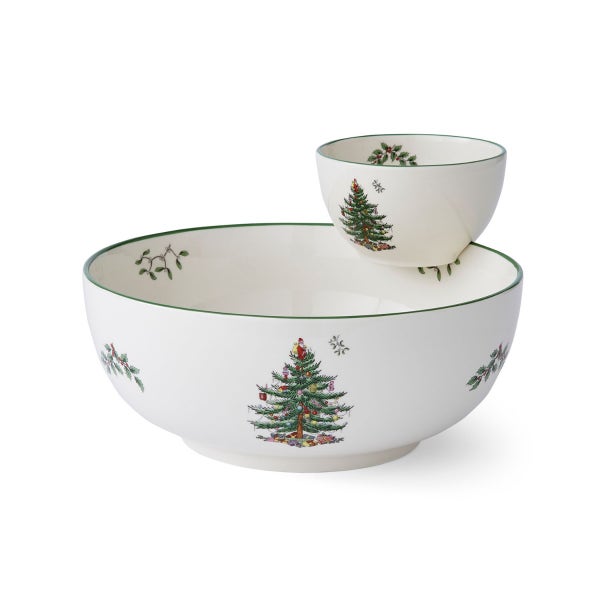 portmeirion Christmas Tree Tiered Chip n Dip Bowl