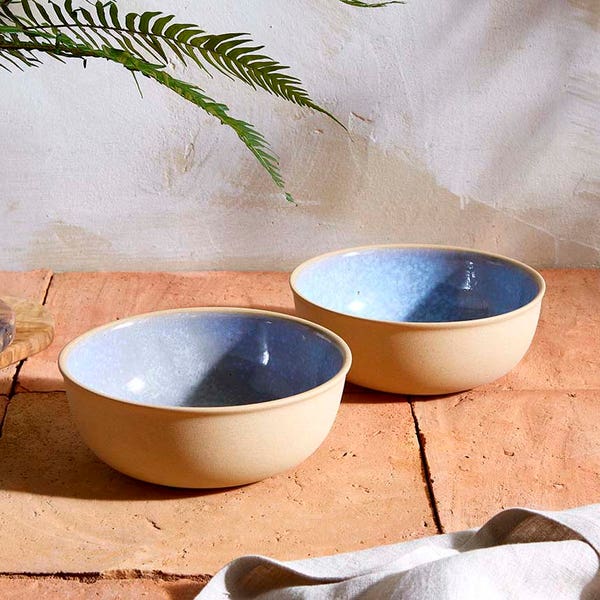 Portmeirion Portmeirion Minerals Set Of 2 Large Bowls Aquamarine