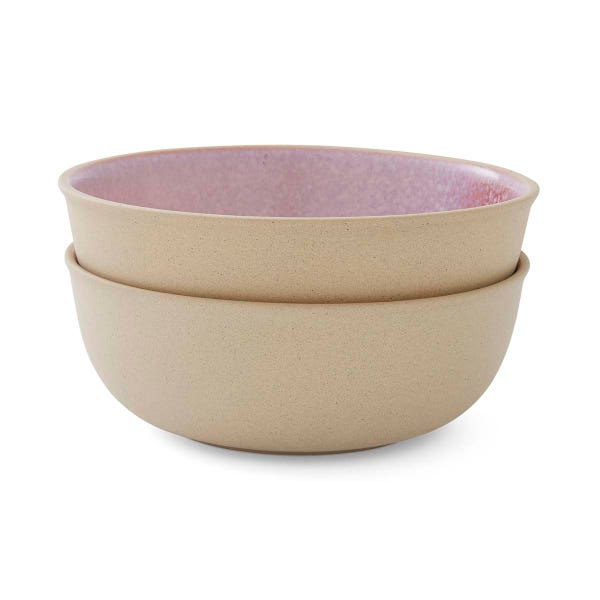 portmeirion Portmeirion Minerals set of 2 Large Bowls Rose Quartz