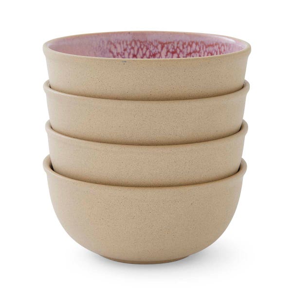 portmeirion Portmeirion Minerals set of 4 5.5 Inch Bowls Rose Quartz