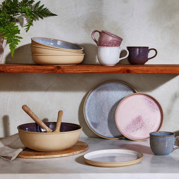 Portmeirion Minerals Set Of 4 Low Bowls Aquamarine