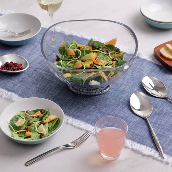 Portmeirion Nambé Braid Glass Salad Bowl & Servers