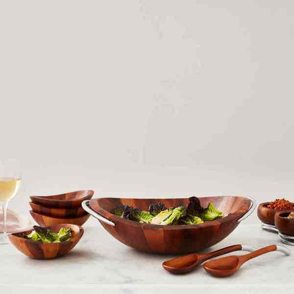 Portmeirion Nambé Braid Salad Bowl & Servers