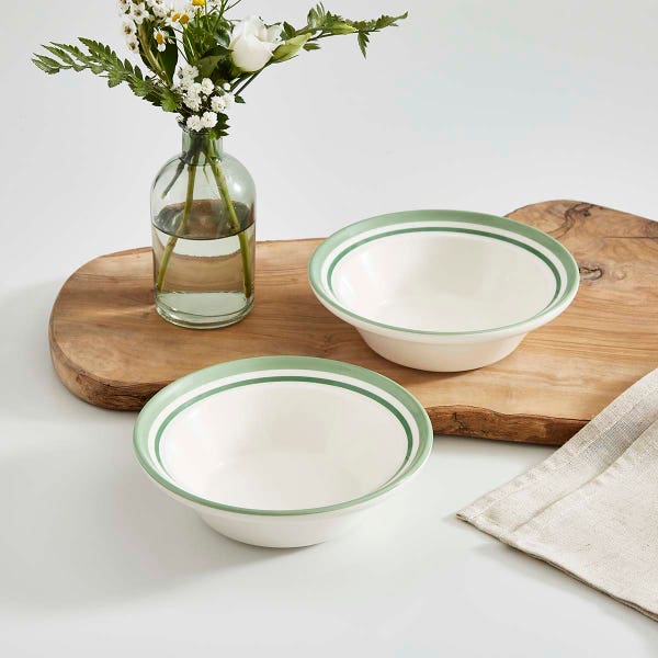 Portmeirion Potter's Stripe Oatmeal Bowl Green