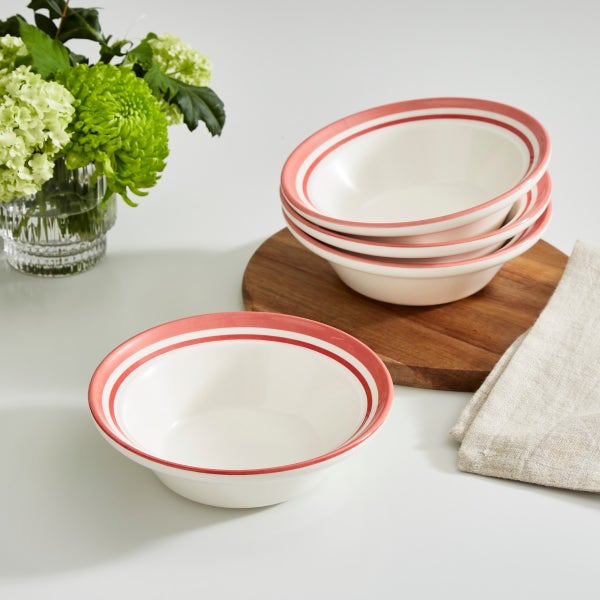 Portmeirion Potter's Stripe Oatmeal Bowl Red
