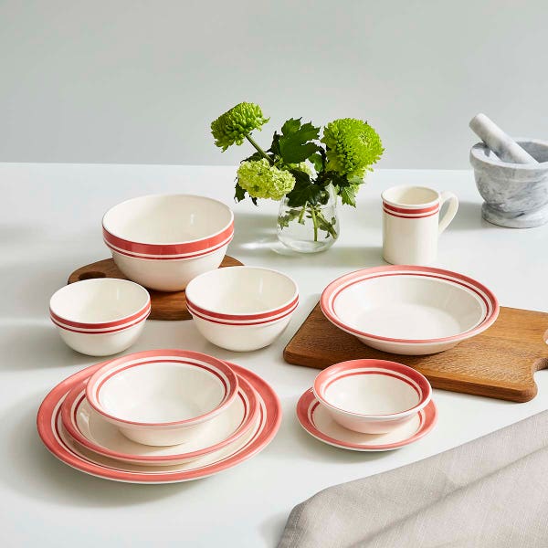 Portmeirion Potter's Stripe Soup Plate Red