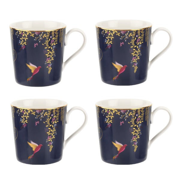 portmeirion Sara Miller Chelsea Set of 4 Mugs Navy