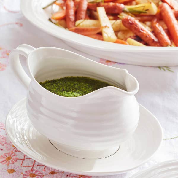 Portmeirion Sophie Conran Gravy Boat & Stand White