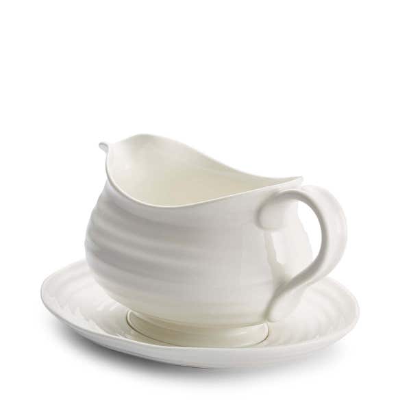 Portmeirion Sophie Conran Gravy Boat & Stand White
