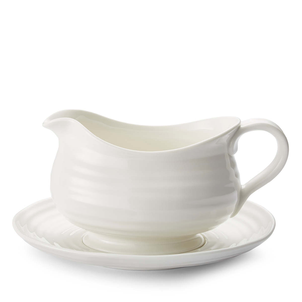 portmeirion Sophie Conran Gravy Boat & Stand White
