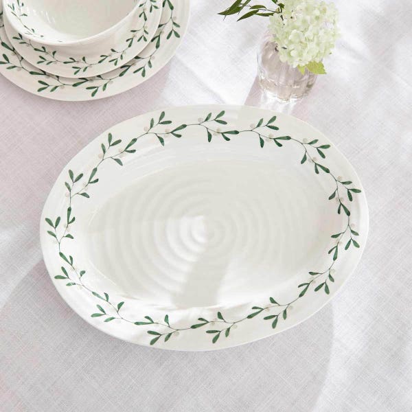 Portmeirion Sophie Conran Mistletoe Oval Platter