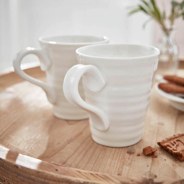 Portmeirion Sophie Conran Set Of 2 Mugs White