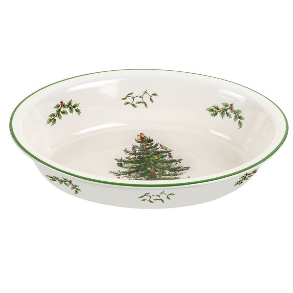 portmeirion Spode Christmas Tree Oval Rim Dish