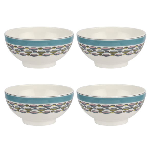 portmeirion Portmeirion Westerly Turquoise 6 Inch Cereal Bowls Set of 4