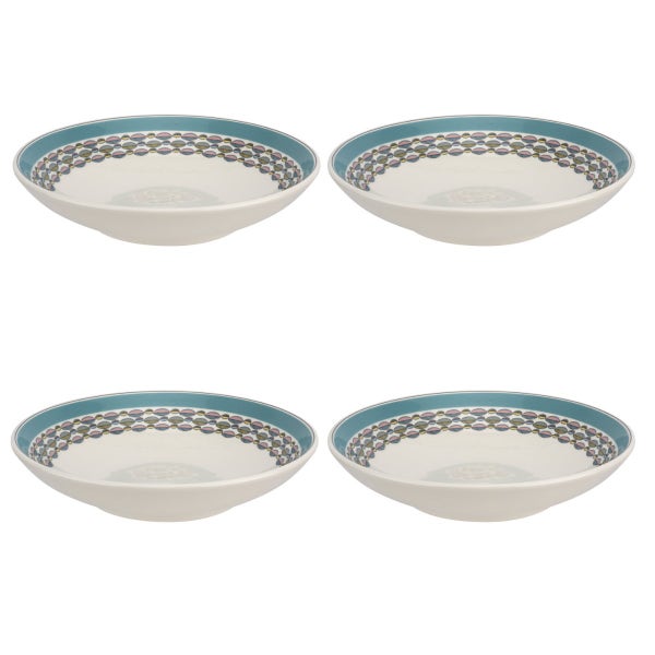Portmeirion Portmeirion Westerly Turquoise 8.5 Inch Pasta Bowl Set Of 4