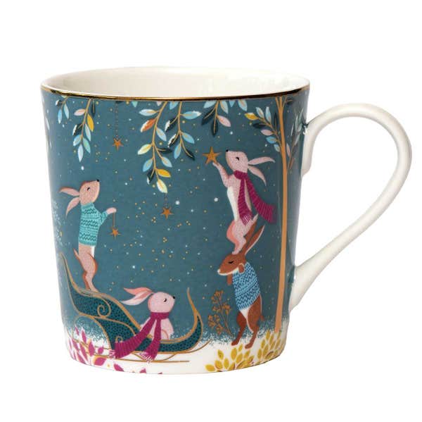 portmeirion Woodland Tales Mug Rabbit Sleigh