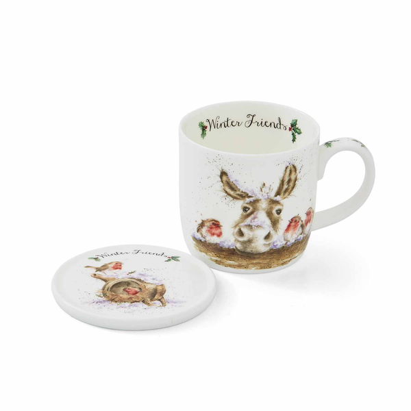 portmeirion Wrendale Designs Winter Mug & Coaster