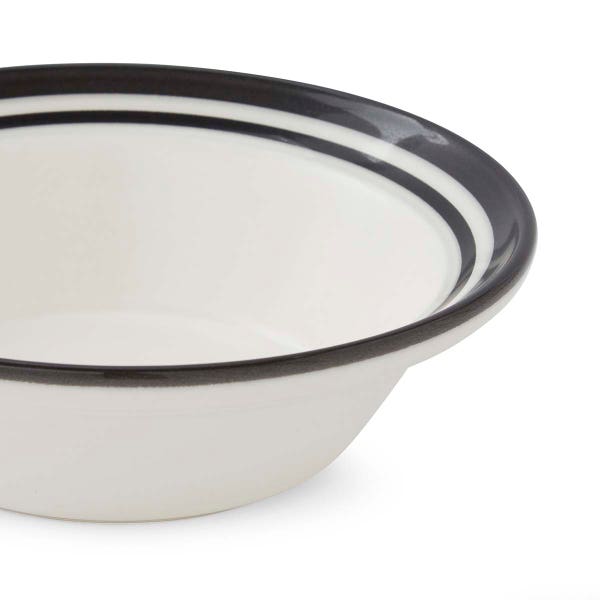 Portmeirion Potter's Stripe Set Of 4 Oatmeal Bowls Black