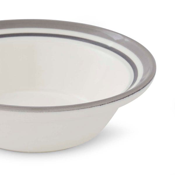 Portmeirion Potter's Stripe Set Of 4 Oatmeal Bowls Grey