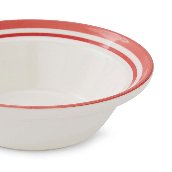 Portmeirion Potter's Stripe Set Of 4 Oatmeal Bowls Red