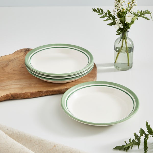Portmeirion Potter's Stripe Set Of 4 Side Plates Green