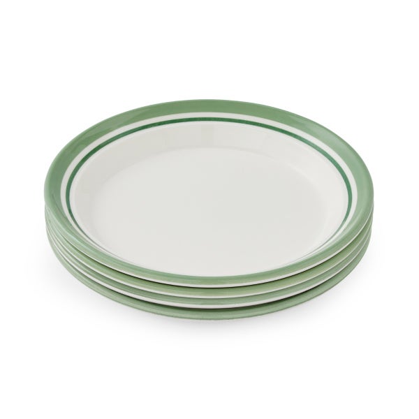 portmeirion Potter's Stripe Set of 4 Side Plates Green