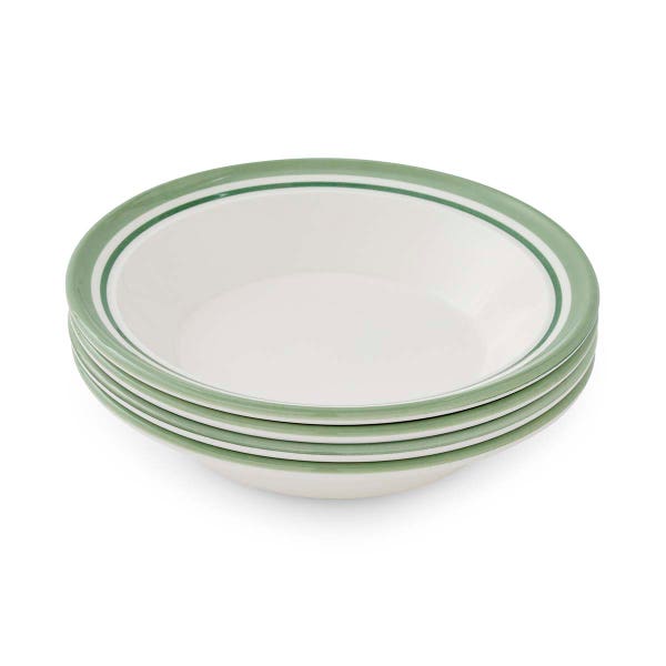 portmeirion Potter's Stripe Set of 4 Soup Plates Green