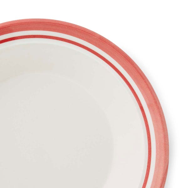 Portmeirion Potter's Stripe Set Of 4 Soup Plates Red