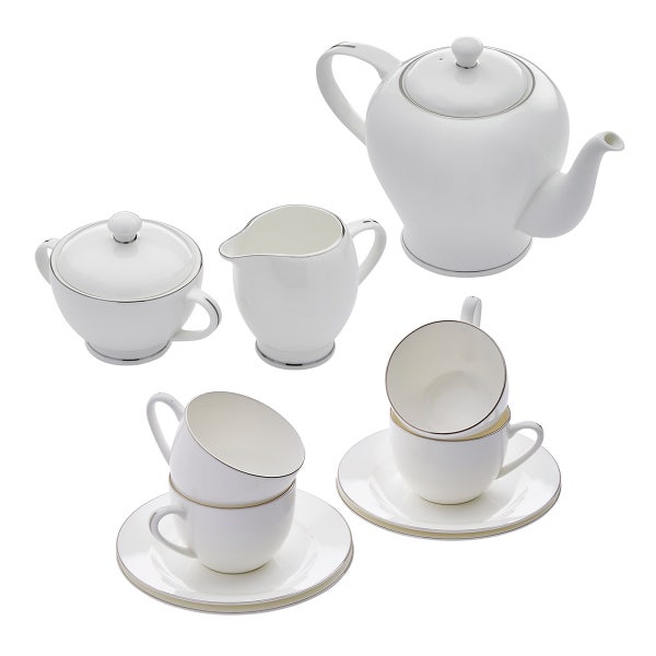 portmeirion Royal Worcester Serendiptiy Platinum Tea Set