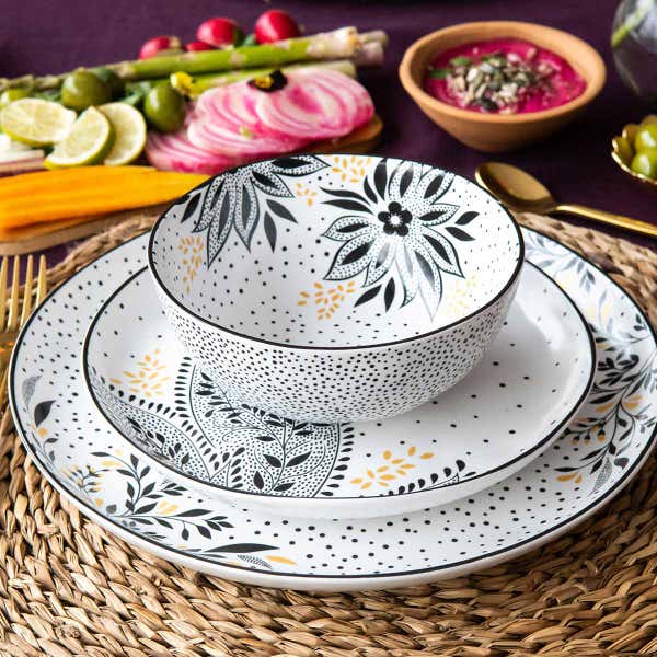Portmeirion Sara Miller Artisanne Noir 12 Piece Set