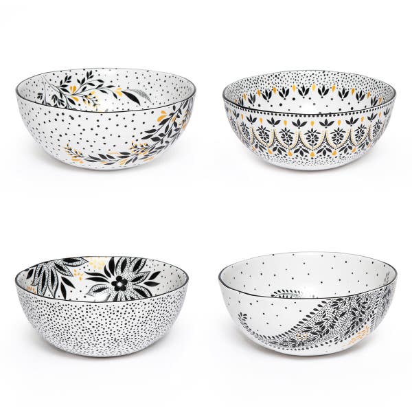 Portmeirion Sara Miller Artisanne Noir Set Of 4 Cereal Bowls