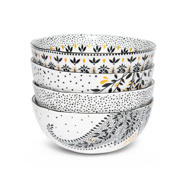 Portmeirion Sara Miller Artisanne Noir Set Of 4 Cereal Bowls