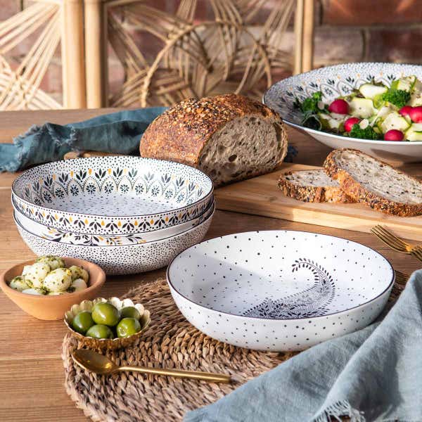 Portmeirion Sara Miller Artisanne Noir Set Of 4 Pasta Bowls