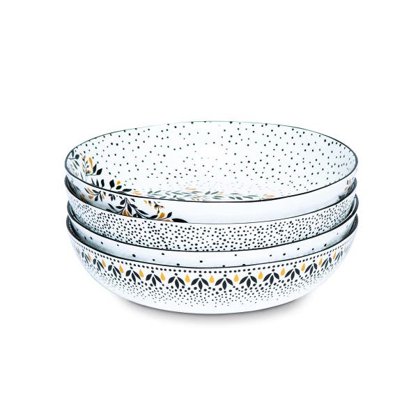 Portmeirion Sara Miller Artisanne Noir Set Of 4 Pasta Bowls