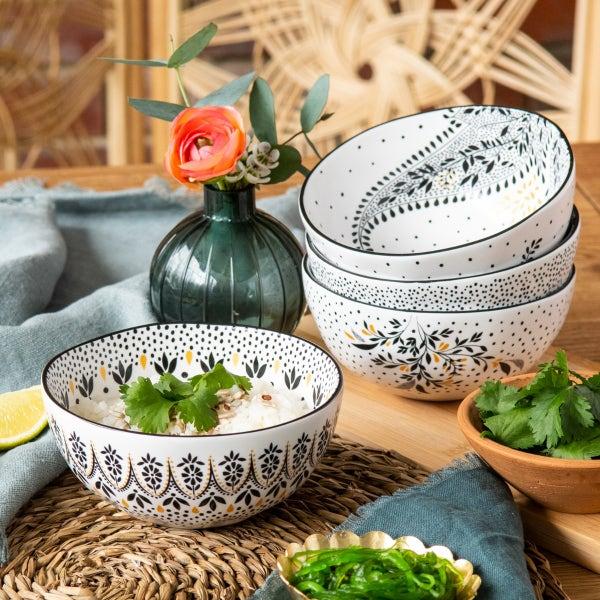 Portmeirion Sara Miller Artisanne Noir Set Of 4 Rice Bowls